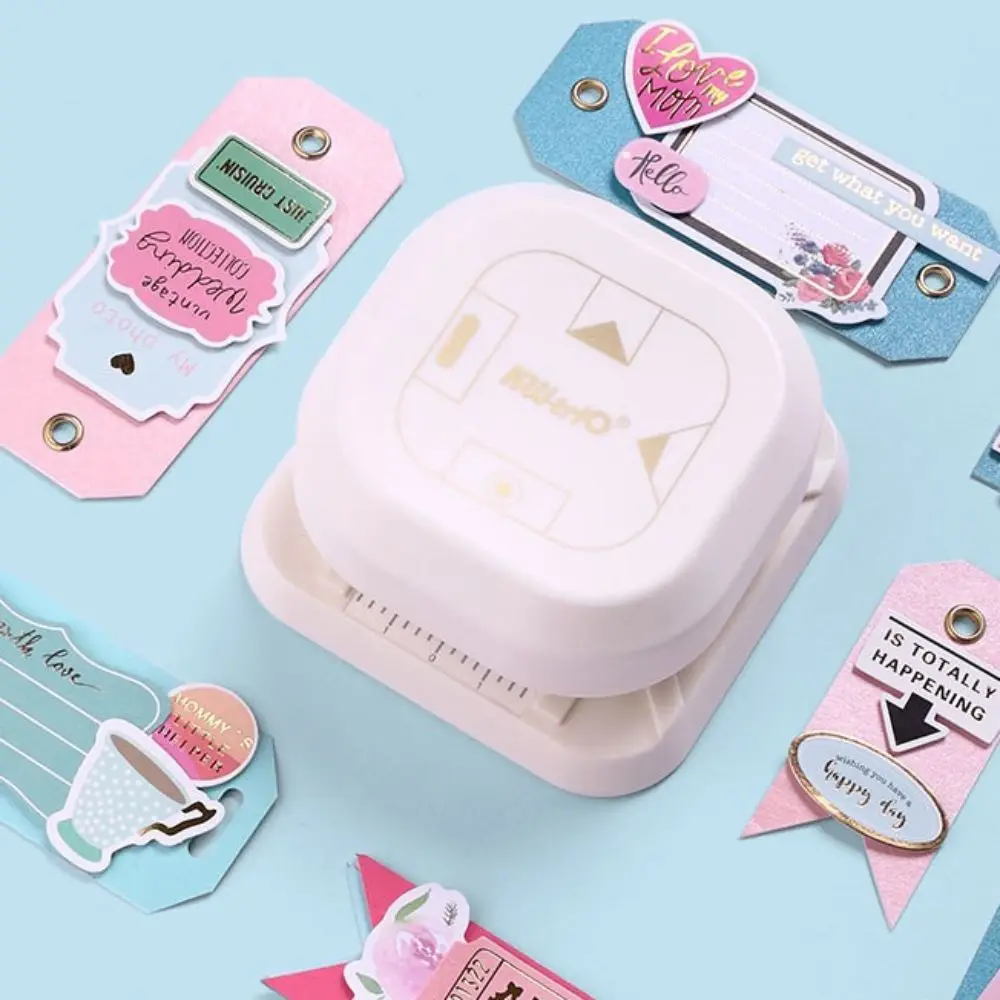 ミニdiyクラフト4in1ホールパンチ、バインディングパンチ、エンボス加工ツール、4in1手動ルーズリーフパンチ、学校・オフィス用品