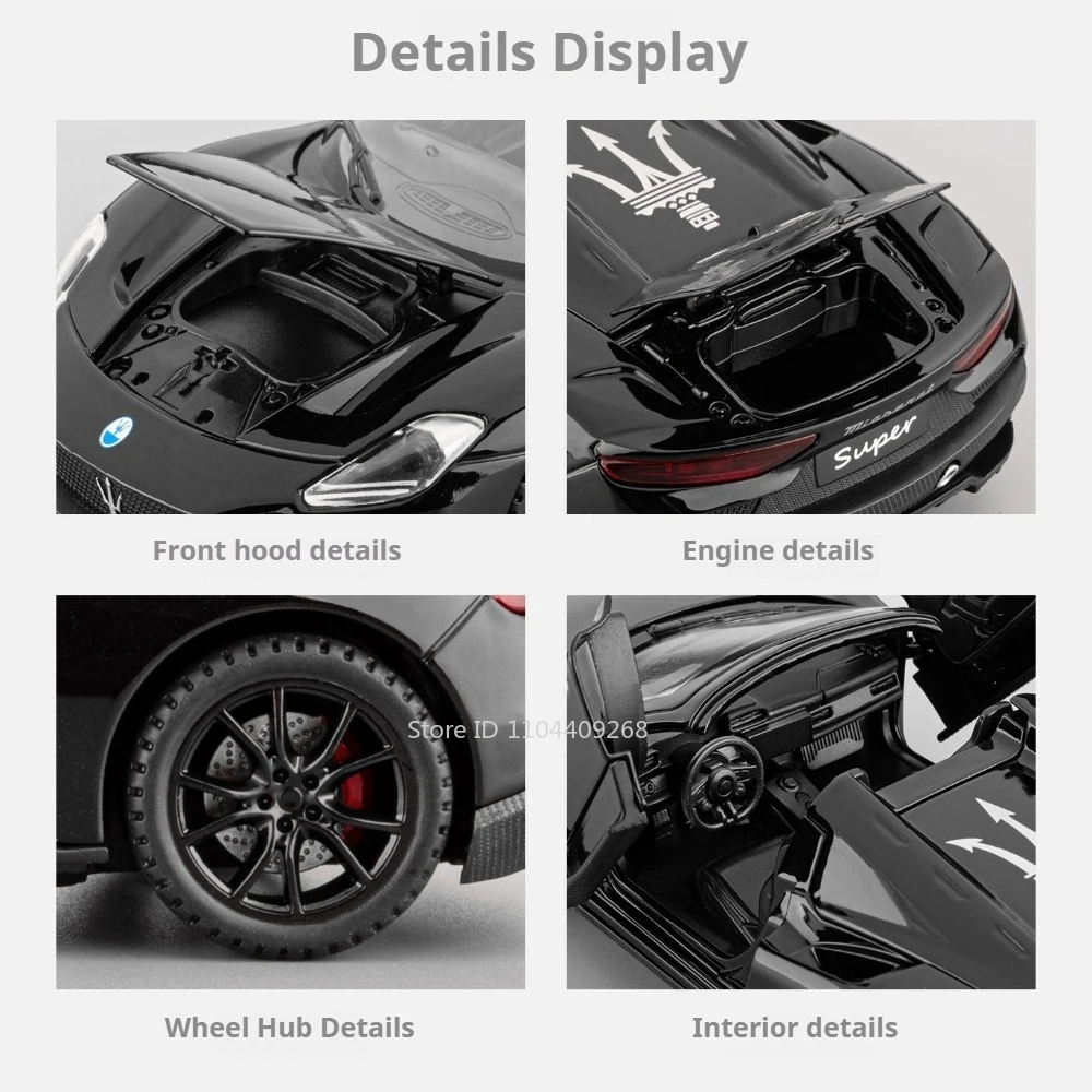 Modèle de voiture Convertible MC20 Valkyrie, échelle 1:32, corps en alliage, pneus en caoutchouc, son et lumière, modèles de supercar, ornement de Table de bureau