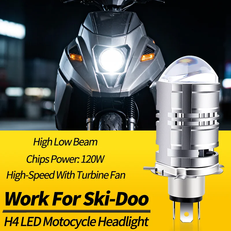 1PC LED Headlight Bulb H4 9003 HB2 High Low Beam Canbus For Ski-Doo Alpine II 1990-1986 Blizzard 5500 1979-1981 Blizzard 7500