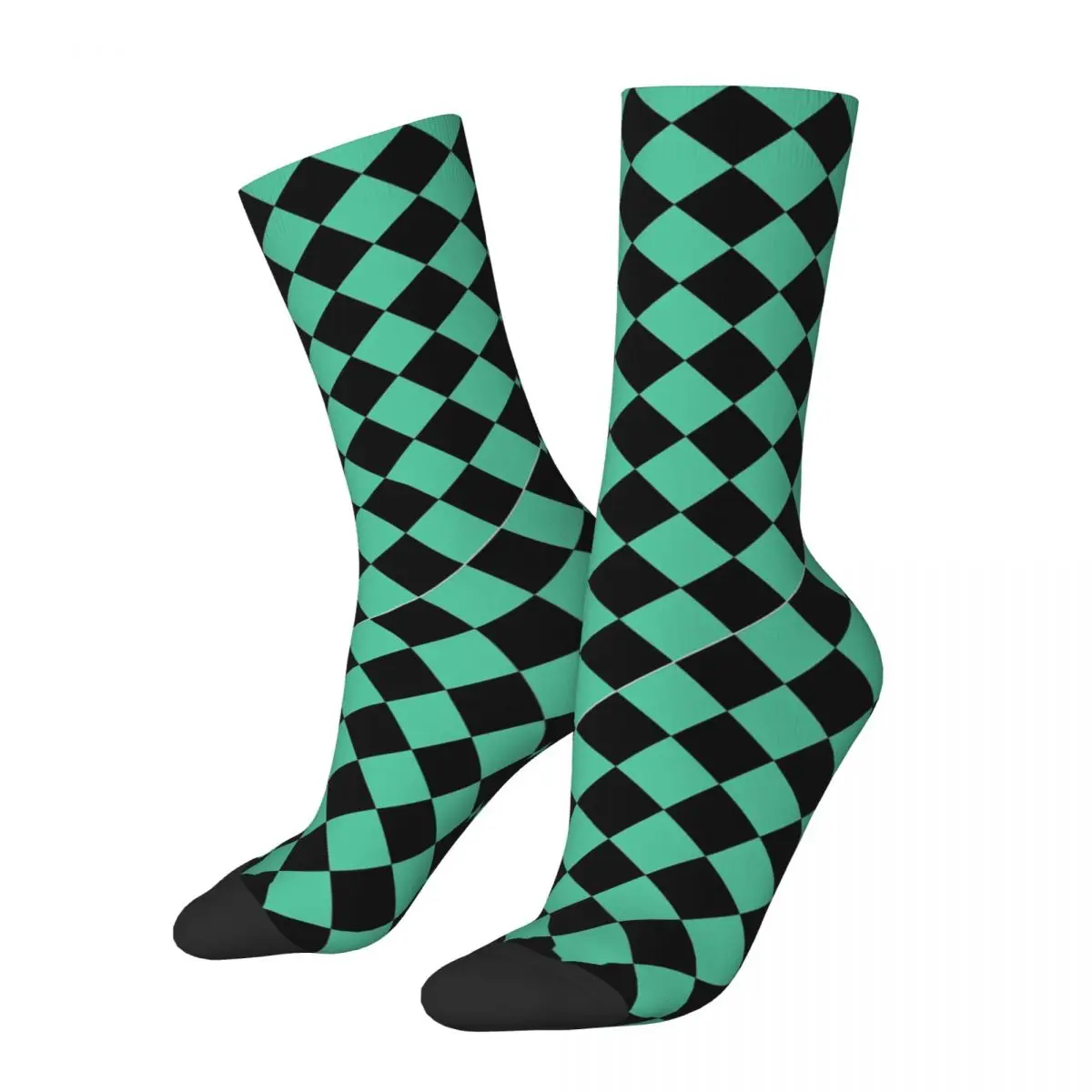 Vintage Tanjirou Kamado Muster Dämonen töter Herren Kompression socken Unisex Street Style nahtlos bedruckte Neuheit Crew Socke