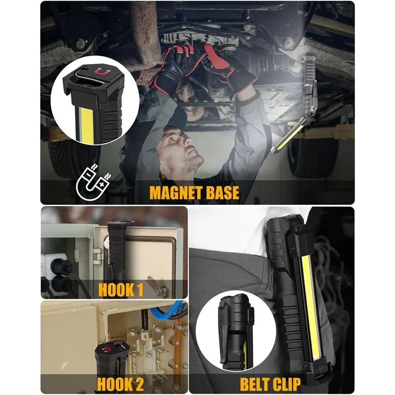N82R Multifunctional Work Light, Rechargeable Foldable Strong Emergency Light, Inspection Light, Suitable For Car Maintenance