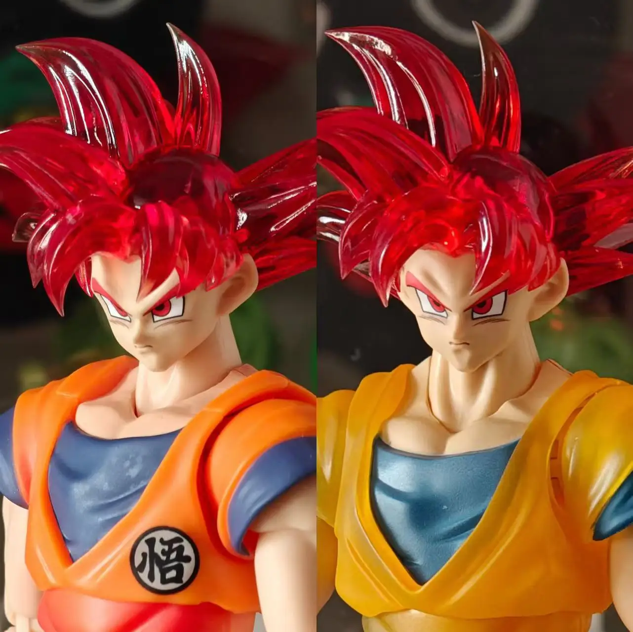 Air Dragon Ball Shf Red God Breath Super Saiyan God Son Goku Heads Kit Anime Action Figure Collection Model Toy Custom Kids Gift