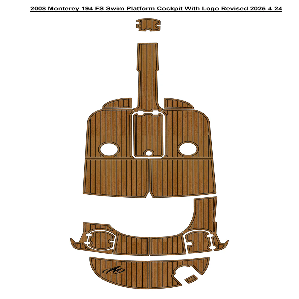 

2008 Monterey 194 FS Swim Platform Cockpit Pad Boat EVA Foam Teak Deck Floor Mat SeaDek Gatorstep Style Self Adhesive sntgf6h5d