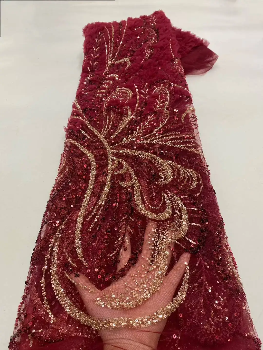 Africa Nigerian Beaded French Mesh Lace With Sequins High Quality 2025 Embroidery Lace Sequins Lace For Wedding Dresses Women