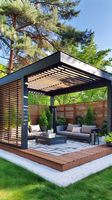 Fully Automatic Louvered Roof Waterproof Pergola Aluminium MDF Retractable Flips Modern Outdoor Pavilion Four Seasons Setup