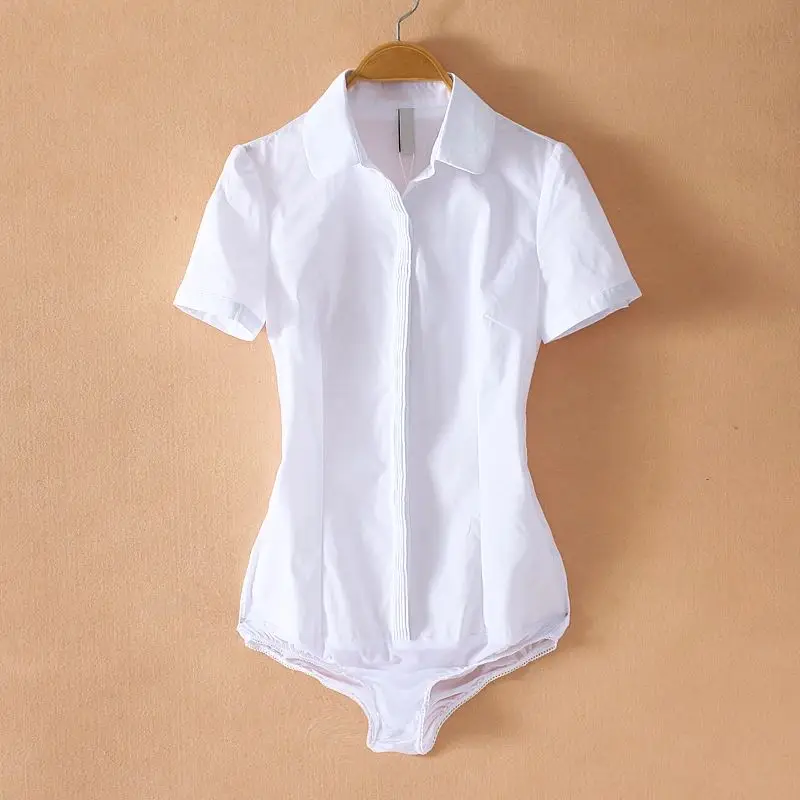 

Summer Women Workwear ort Sve Turn-down Collar Pleated irt 2023 Faion Ladies Busin Casual Cotton Top