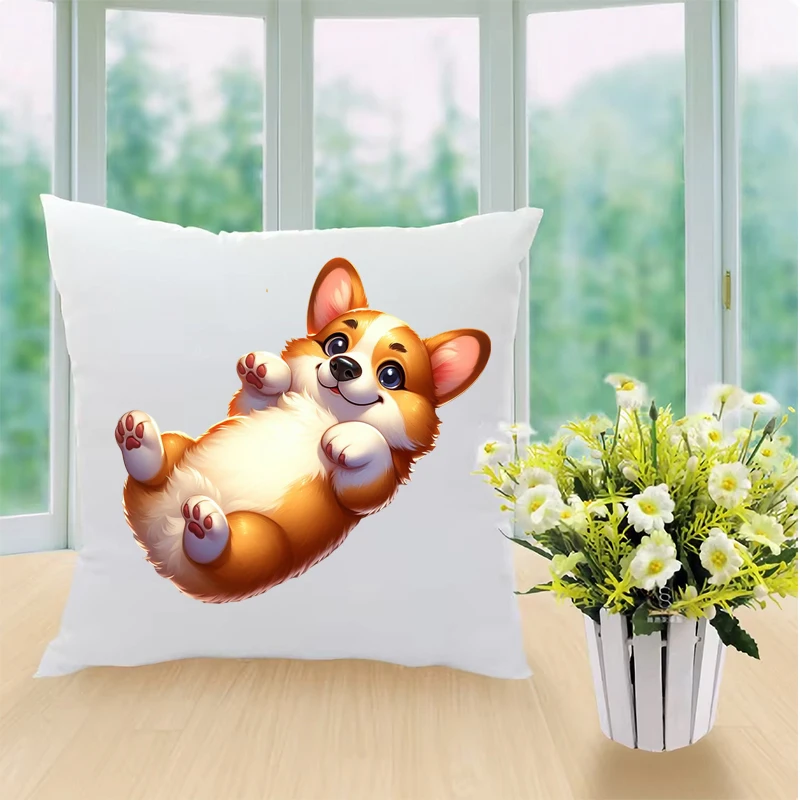 Corgi Corgi plays with bones alone Cartoon Animal Stickers Iron on Decals Stickers for Kids' Clothes DIY Appliques