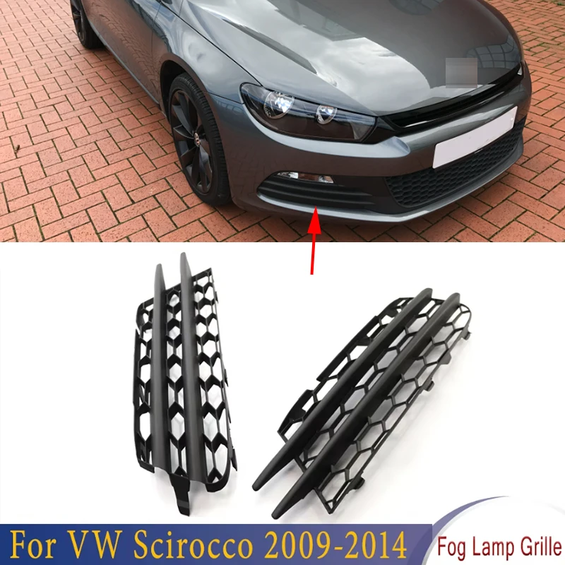 

2PCS For VW Scirocco 2009 2010 2011 2012 2013 2014 Front Bumper Fog Lamp Light Grille Honeycomb Cover Frame1K8853665B 1K8853666B