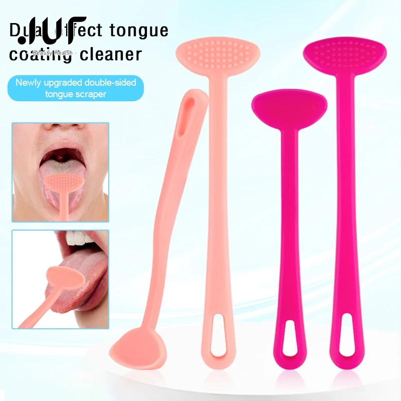 

Tongue Scraper Cleaners Reusable Oral Health Cleaning Brush Hygiene Care Toothbrush Mouth Fresh Breath Scraping 2/1pcs