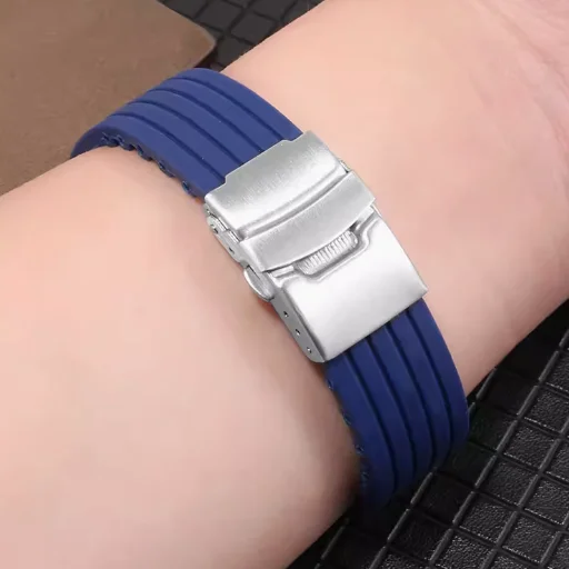 ل 18/ 20 مللي متر 22 مللي متر 24 مللي متر الرياضة ساعات سيليكون الفرقة العالمي مطاط مقاوم للمياه للطي مشبك حزام سوار إكسسوارات ل Seiko