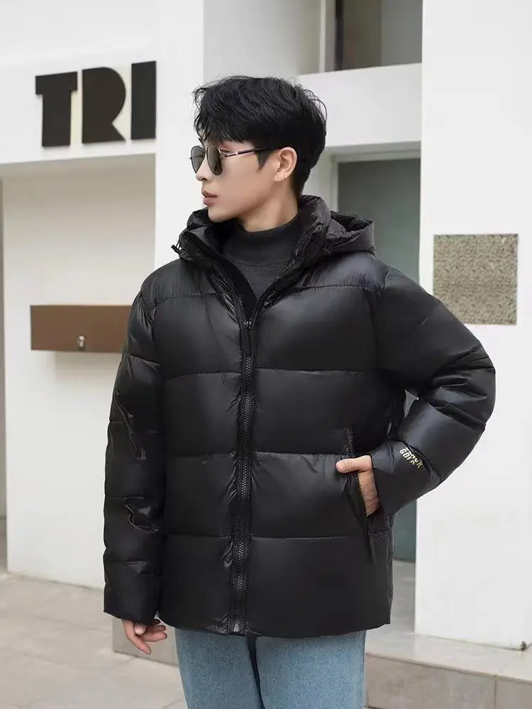 New men's black gold down jacket, high-end extra thick warm jacket