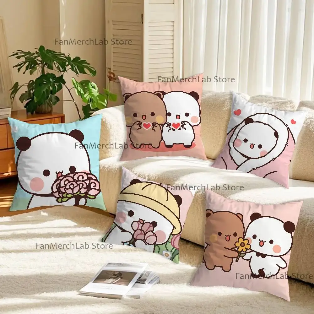 

Cute Bubu Dudu Love Pillow Covers Cartoon Sofa Decorative Home Double-sided Printing Short Plush Cute Cushion Cover