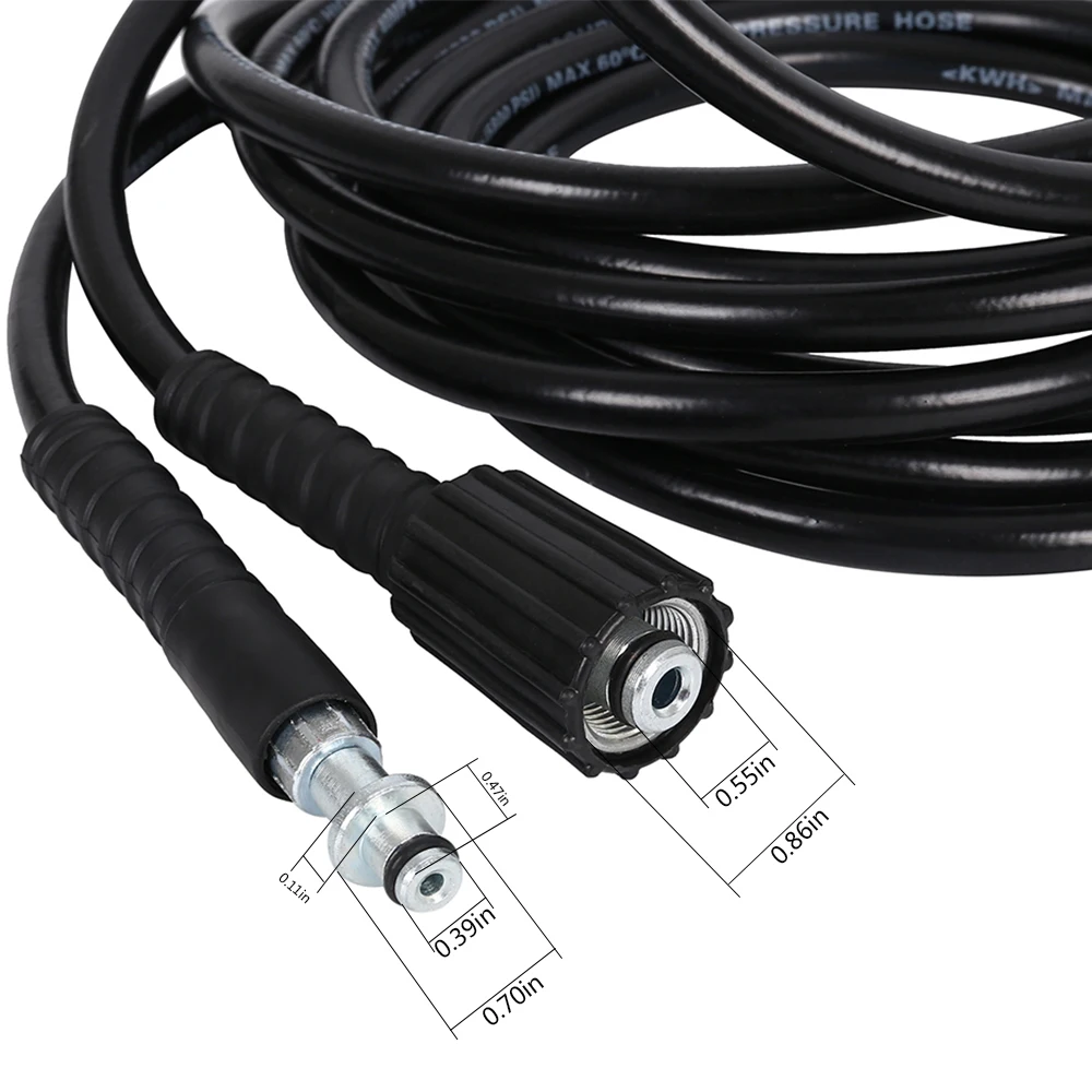 High Pressure Car Washer Hose 6/10M Steel Wire Braid Car Washer Pipe Quick Connect and Release Water Hose Tube Cleaning Hose
