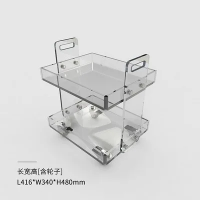

Acrylic edge corner few transparent movable trolley bedside table light luxury coffee table living room