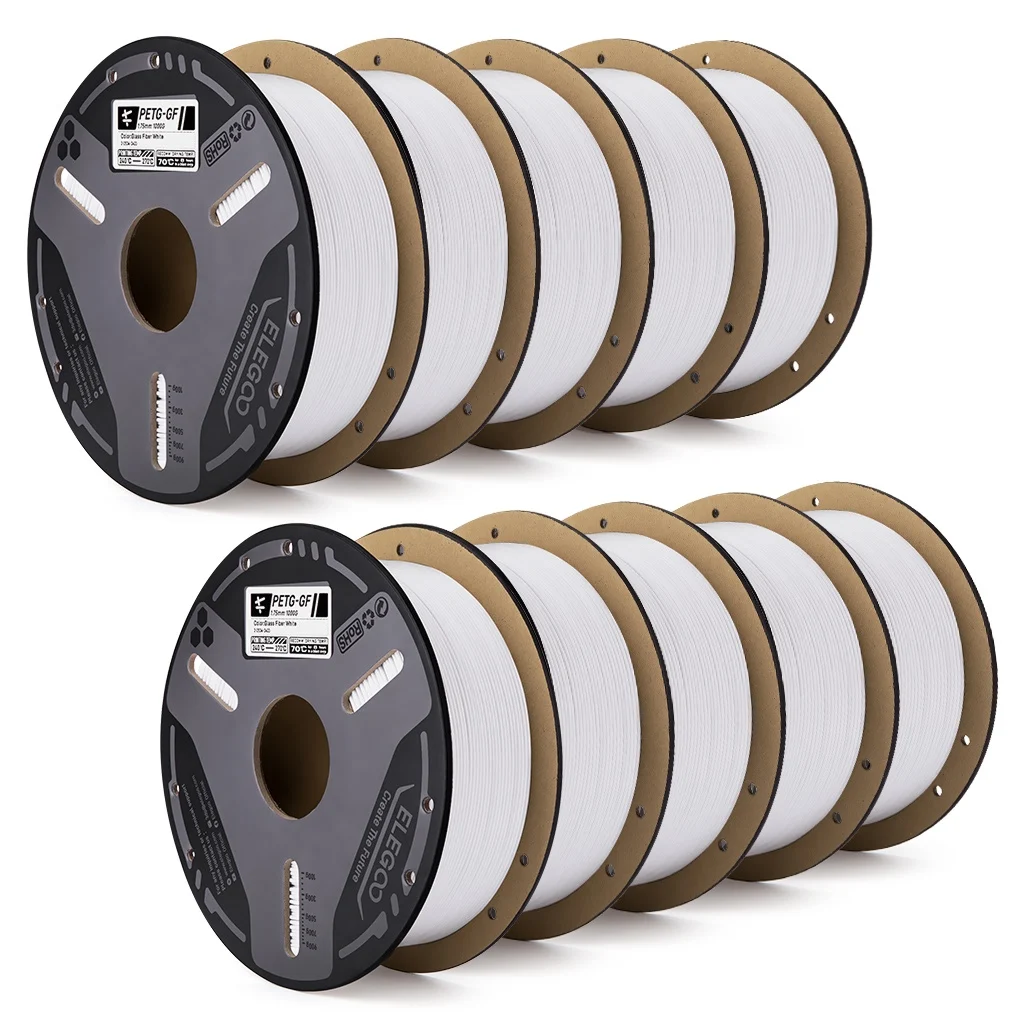 ELEGOO PETG-GF Glass Fiber Filament 1.75mm Gray 1KG,High Stiffness,Electrical Insulation,Fits for Most FDM 3D Printers gallery 4