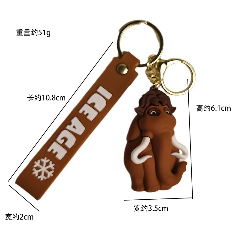 Ice age Keychains Manny Diego Sid Disney Keyrings Mammoth RAZ Anime Figure Keychain Sabre Birthday Gifts Christmas Jewelry