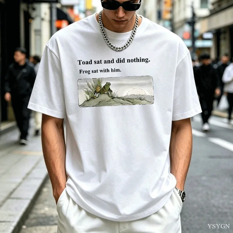 Frog and Toad T-Shirt Unisex Toad Sat and Did Nothing Frog Sat with Him Tshirt Vintage Classic Book Tshirt for Book Lover Tees