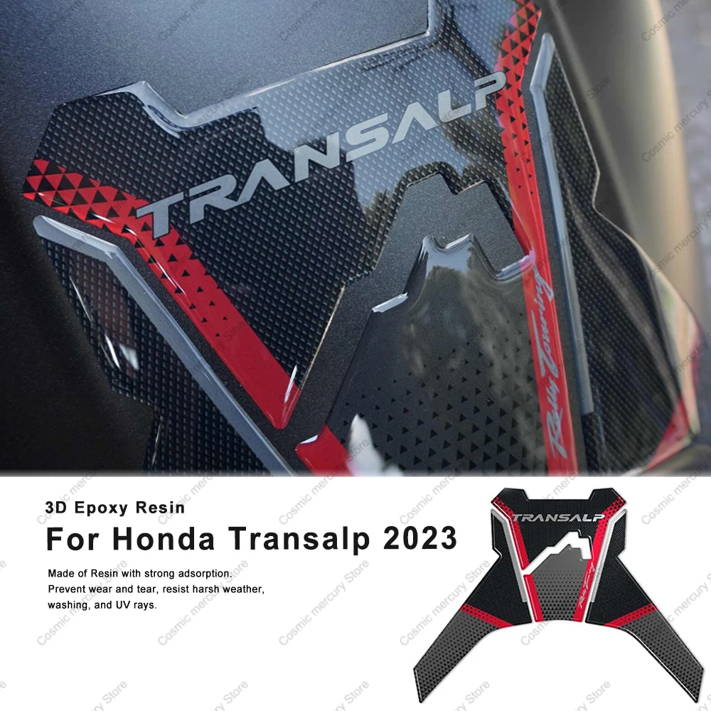 For Honda Transalp 2023 3D Gel Epoxy Resin Stickers Motorcycle Tank Pad Sticker Protective Stickers Kit