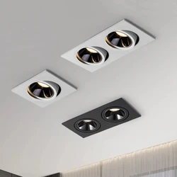 Recesso lâmpada do teto LED, cabeça simples e dupla, Spot Lights, CREE COB, anti-reflexo Downlight, casa, escritório, loja, interior, 24W, 10W