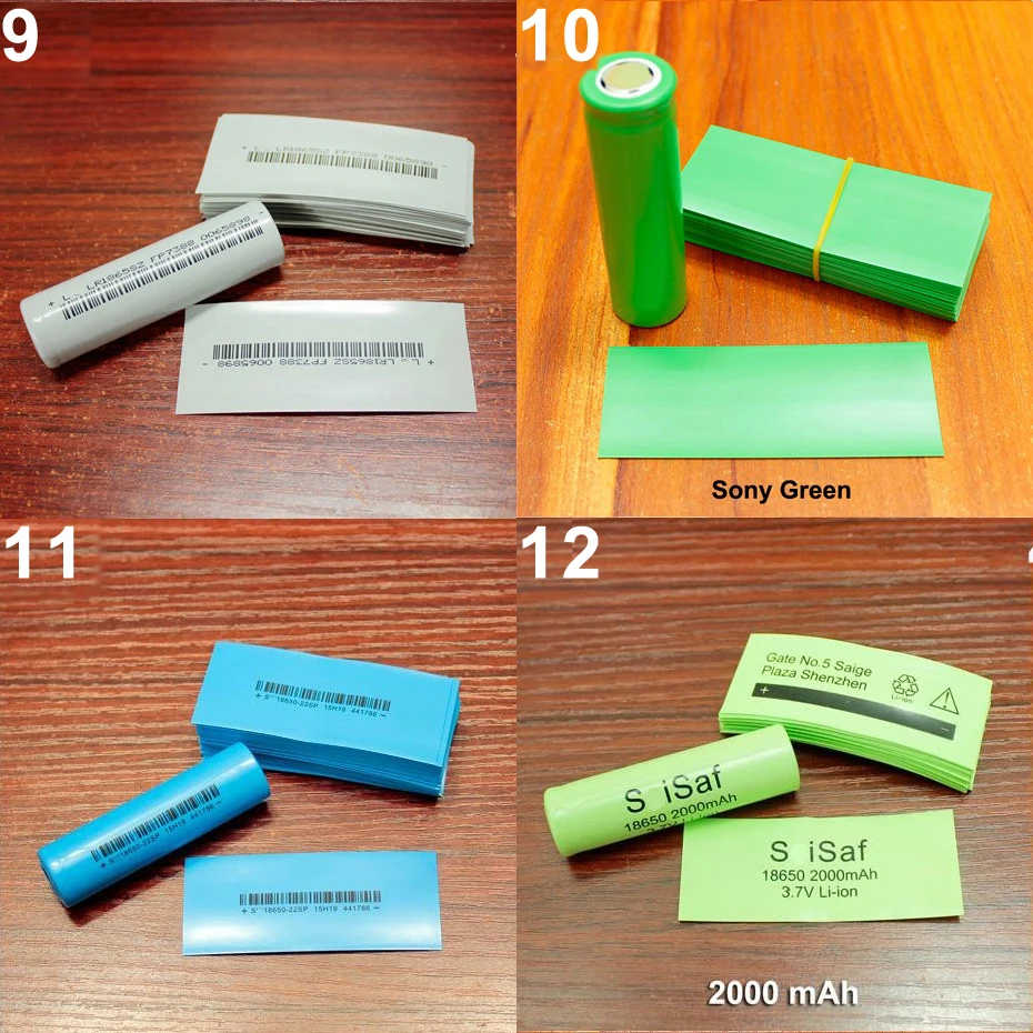 100pcs/lot 18650 lithium battery heat shrinkable sleeve battery cover skin PVC heat shrinkable film shrink skin