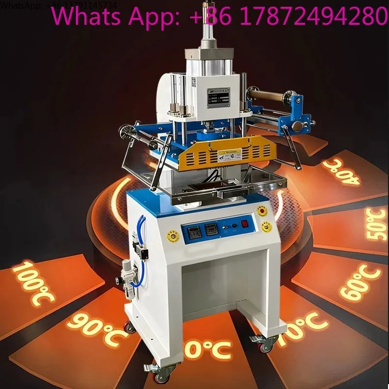 3D Gold Foil Logo Label Printing Machine Automatic Letterpress Hot Stamping Device Leather Textile Metal Use