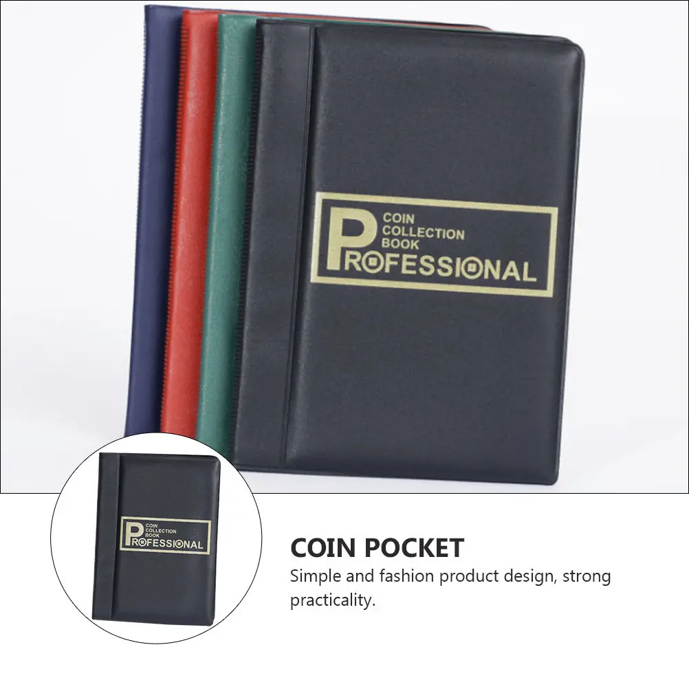1Pcs Fashionable Coin Collector Organizer Thick Flat Sealed Binding Imitation Cover for Commemorative Currency Storage