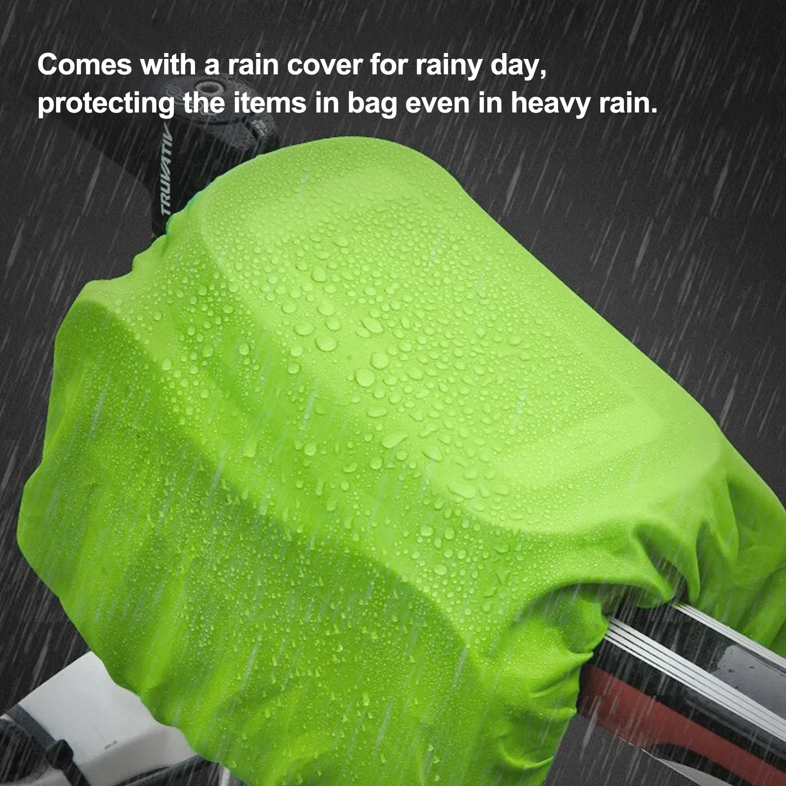 1 Pc Rain Cover For Bicycle Bag Rain Cover Rain Cover Bicycle Basket Bag Waterproof Plastic Rack Cycling Bags Bike Parts Green