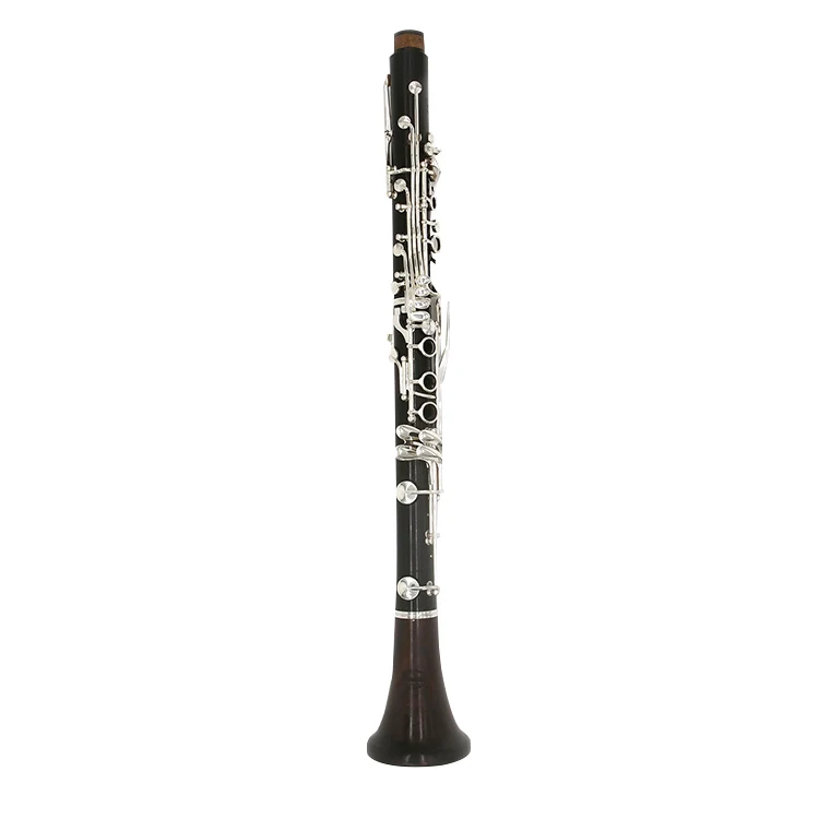 Professional Performance Grade Ebony Wood Silver Plated 17-Key Bb Clarinet