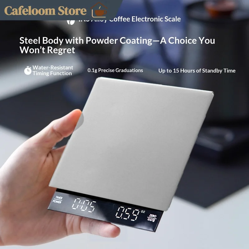 XIONG YANG Digital Coffee Scale 0.1g High Precision Stainless Steel Kitchen Food Weighing Tool For Home Baking Pour Over Brewing