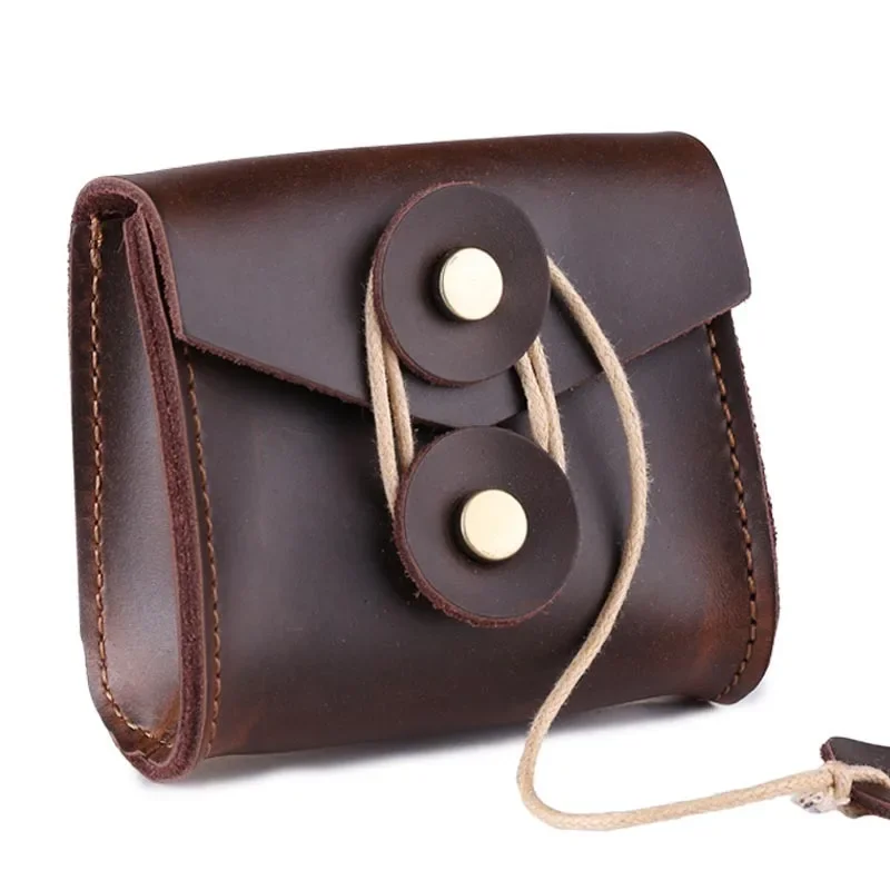 Mini Cow Leather Pouch Digital Electronic Accessories Travel Storage Bag For U Disk SD Card USB Data Cable Power Bank