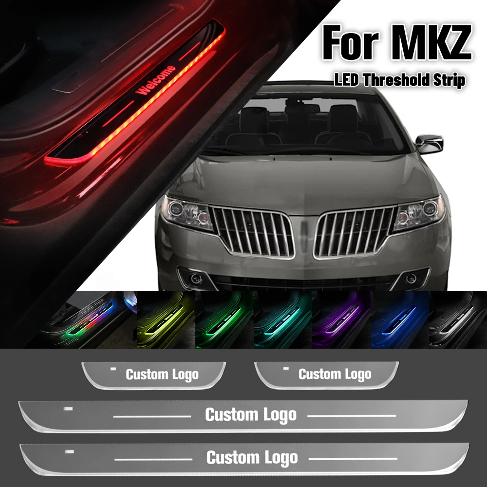 

For Lincoln MKZ 2006-2020 Car Door Sill Light Customized Logo LED 2014 2015 2018 2019 Welcome Threshold Pedal Lamp Accessories