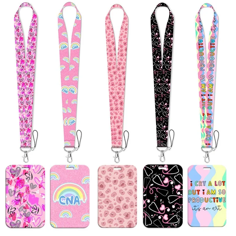 CartoonLanyard For Student Bus ID Card Cute Keychain Badge Holder Keyring Neck Straps Accessories