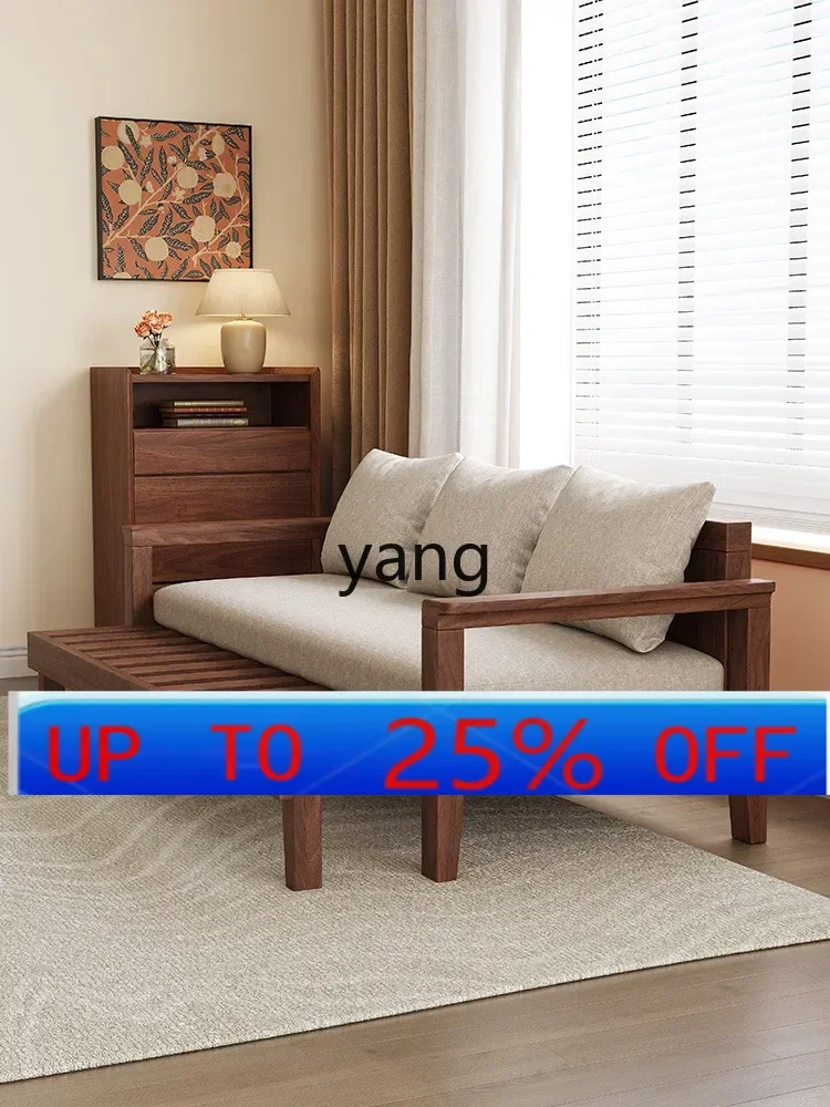 

CX new Chinese black walnut sofa bed household living room small apartment integrated dual-purpose retractable
