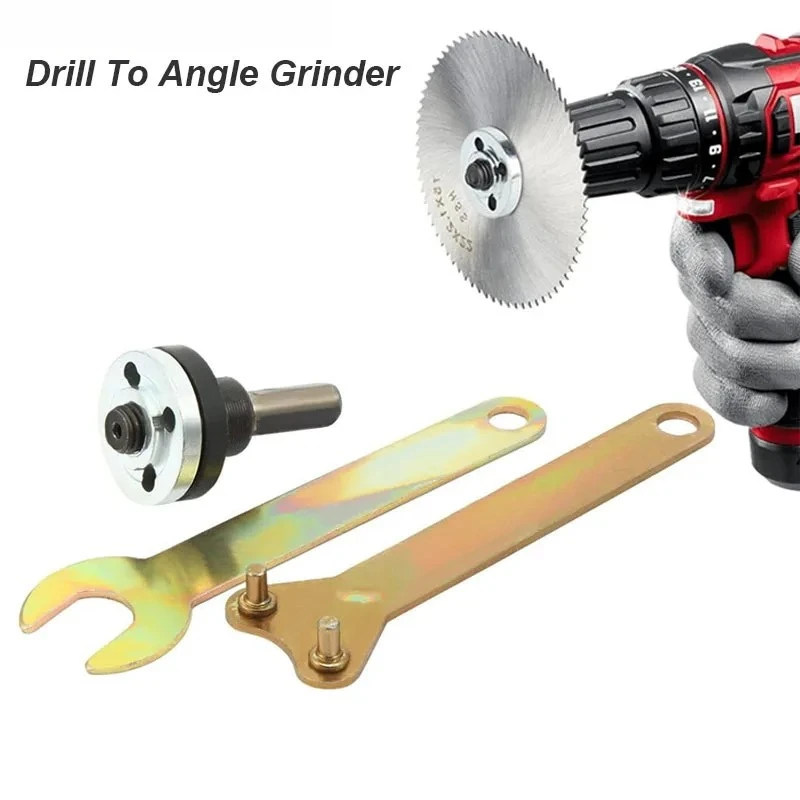 Adaptador para Esmerilhadeira Angular para Furadeira Elétrica, Acessório Conversor, Conjunto de Peças com Flange e Porca, Haste de Conexão, Mandril para Disco e Roda
