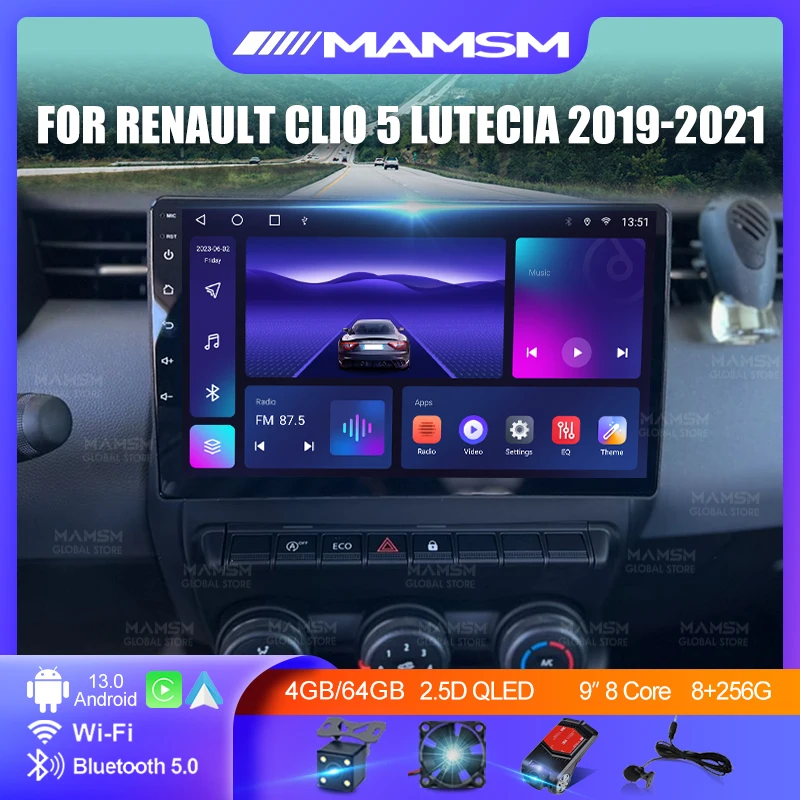 Android Carplay Auto Car Radio For Renault Clio 5 Lutecia 2019 2020 2021 Multimedia Player Auto GPS Navigation Head Unit Screen