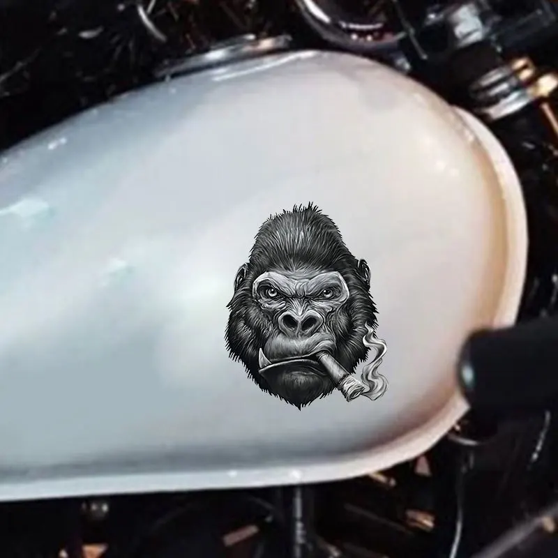 Waterproof For Motorcycle Front Fairing Side Panels Fuel Tank Vinyl Decal Cool Orangutan Animal Motorcycle Sticker Decoration