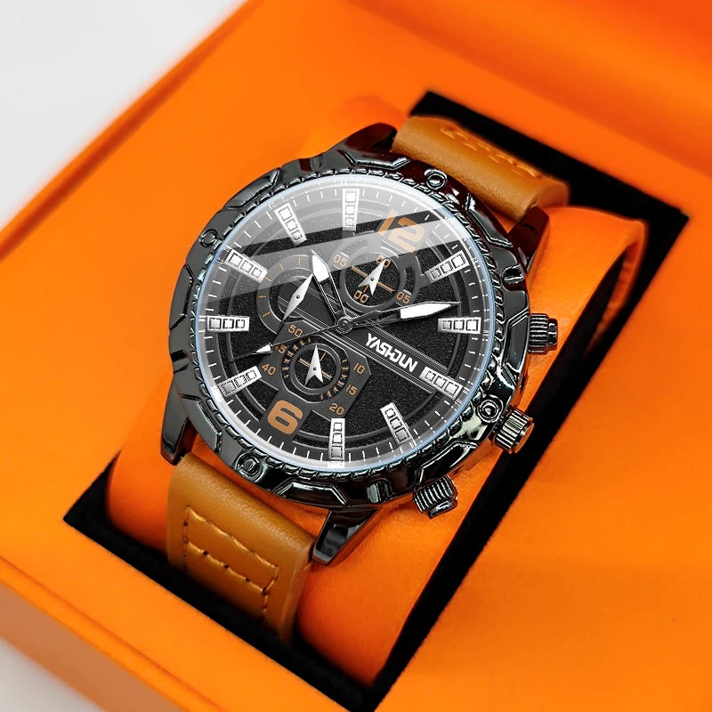 

Top Luxury Brand Mens Watches Waterproof Outdoor Sport Wrist Watch Quartz Watche Military Genuine Leather Relogio Masculino