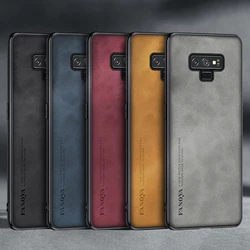 Luxury PU Leather Case For Samsung Galaxy Note 9 8 10 Plus 10Lite Note20 Ultra Note10 Back Cover Matte Silicone Phone Case Coque