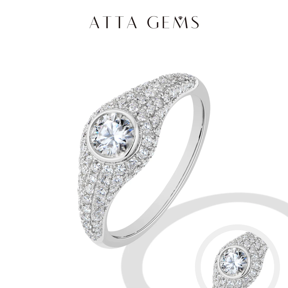 

Кольца из серебра S925 с муассанитом огранки «Sparkling All Round Cut» от ATTAGEMS, высочайшего качества, для помолвки и свадьбы, для женщин и мужчин, подлинные ювелирные изделия