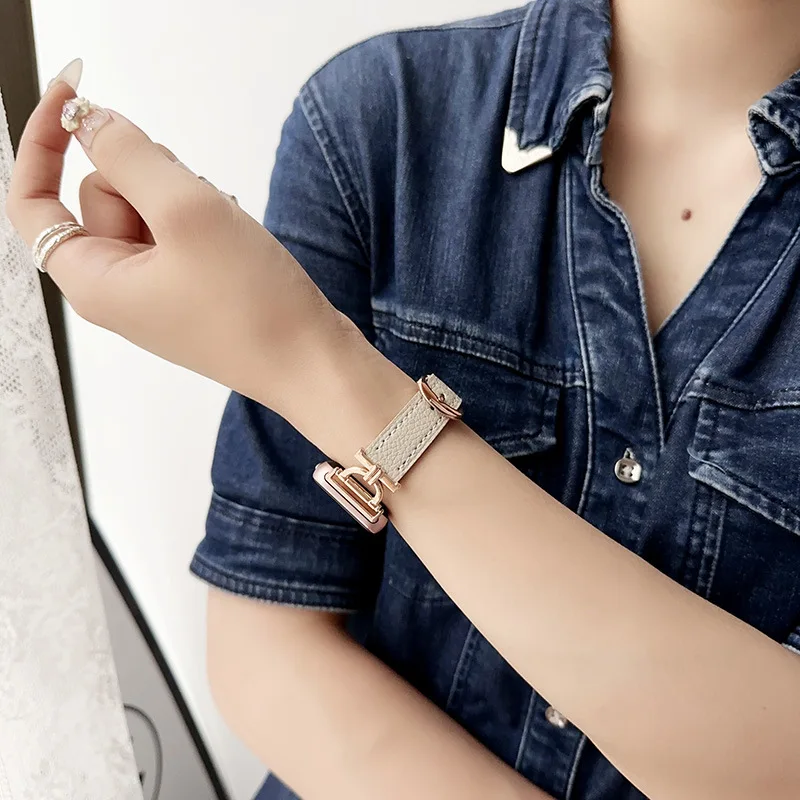 For Samsung Galaxy Fit 3 Metal+Leather Strap for Samsung fit 3 Smart Watch Accessories Wristband for Galaxy Fit 3 Bracelet Belt