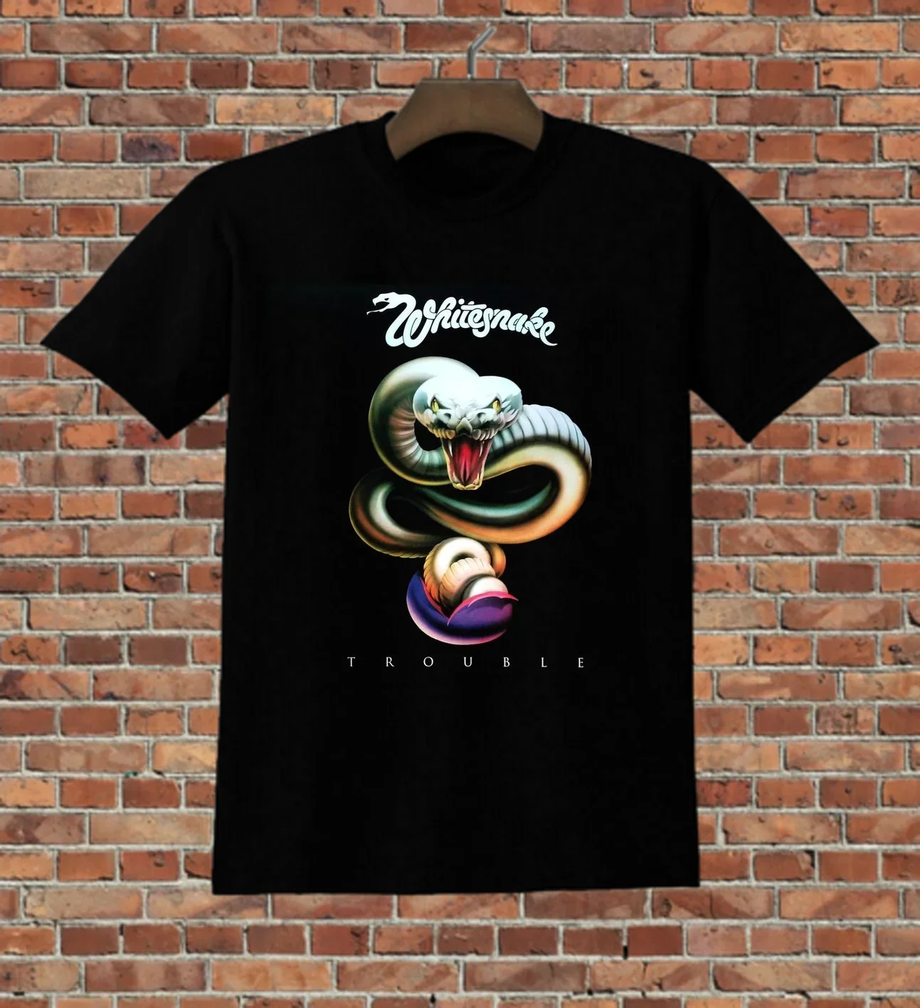 Camiseta Whitesnake Band Trouble, talla completa S 5XL, manga larga o corta