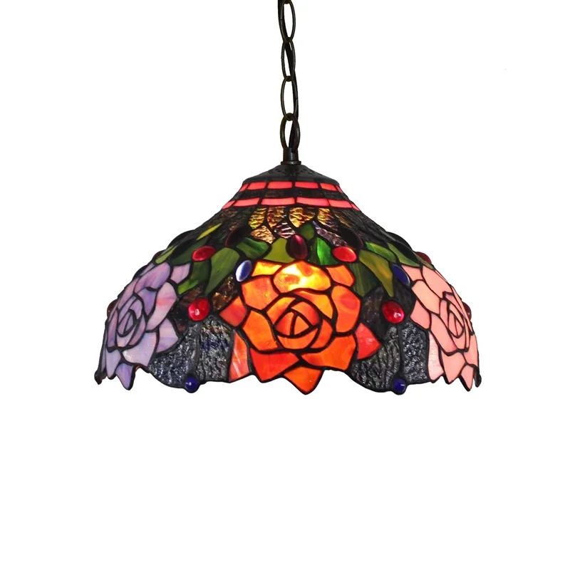 

12inch 30cm American Rural Restaurant Bar Coffee Shop Room Decor Tiffany Lampe Luxury Nostalgia Stained Glass Lamp Pendent Light