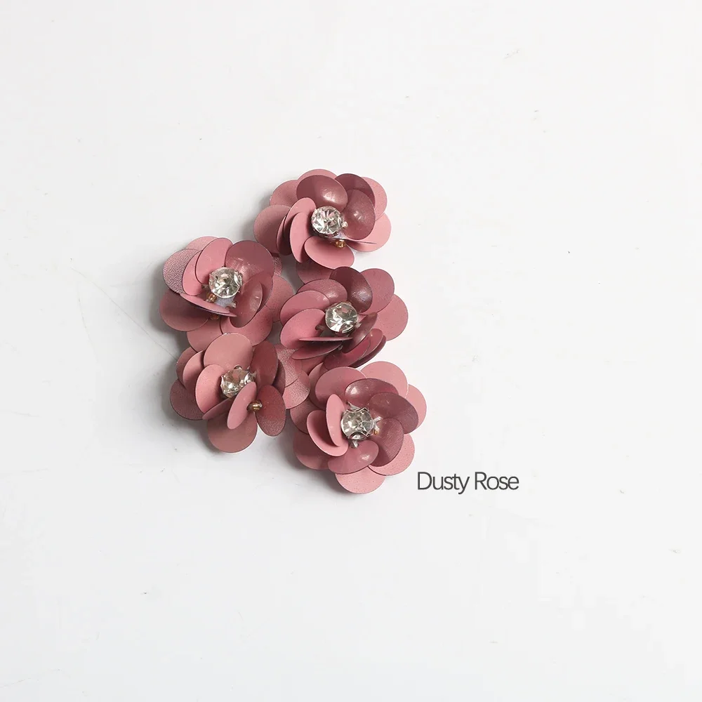 3D Rose kwiaty zroszony ręcznie aplikacja kwiat szycia cekiny naszywana aplikacja łatki na odzież sukienka do dekoracji odzieży