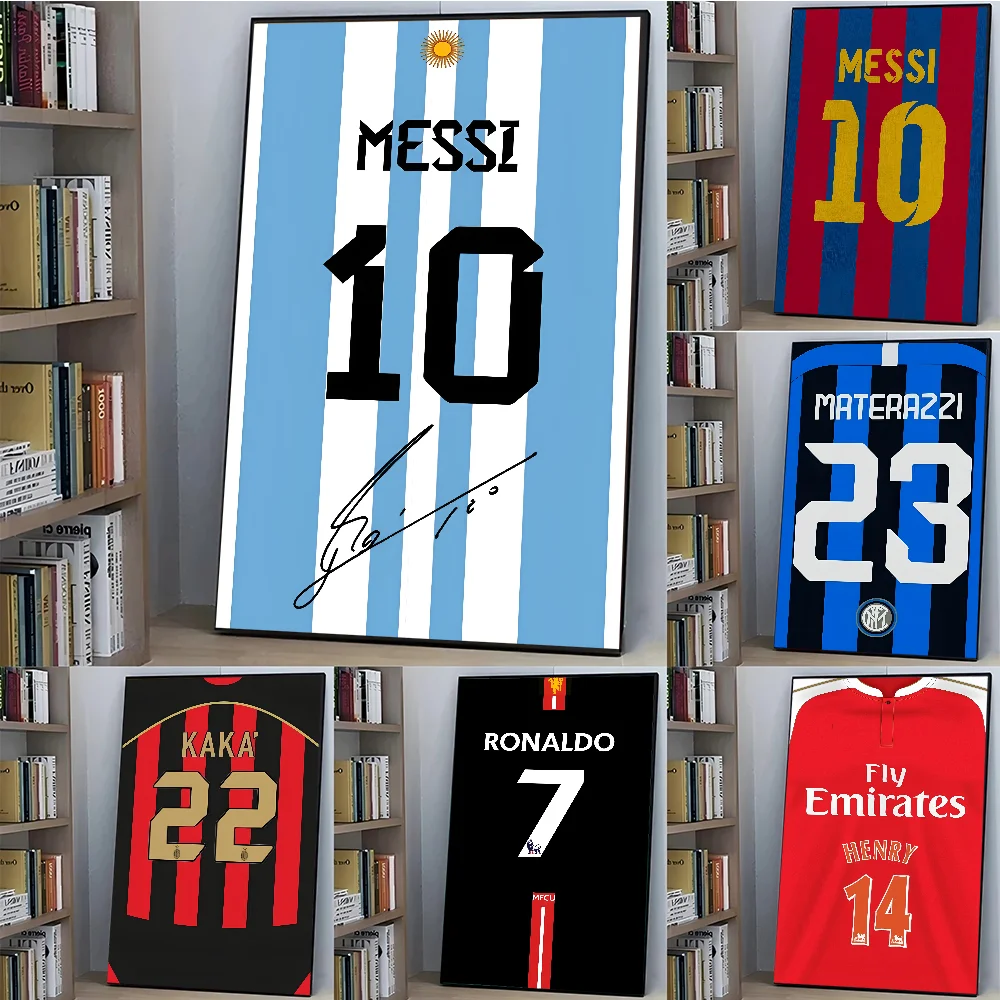 Football Signed Jersey L-Lionel M-Messi Poster Paper Print Home Living Room Bedroom Entrance Bar Cafe Art Painting Decoration