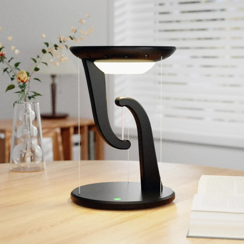 Creative Bedroom Suspended Anti-gravity LED Table Lamp, Mobile Phone 15W Fast Wireless Charging Atmosphere Lamp