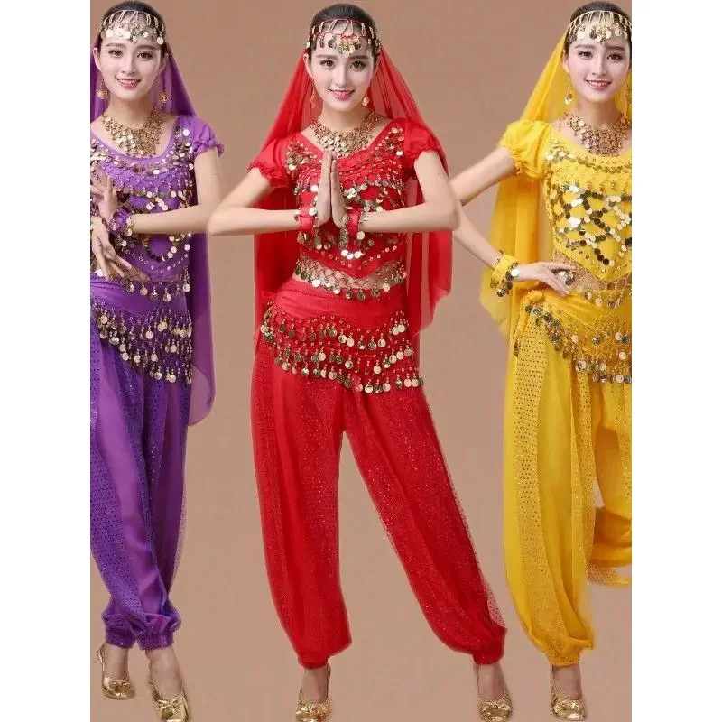 Комплекты костюмов для танца живота, египетский костюм для танца живота, сари, индийская одежда, женское платье Болливуда, индийское платье для танца живота M17