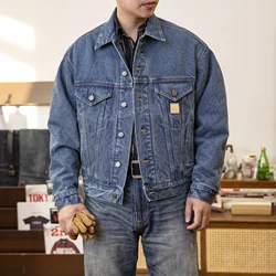 J10-0004 Big Size 15oz High Quality Cotton Denim Jacket Casual Stylish Washed Stormrider Coat