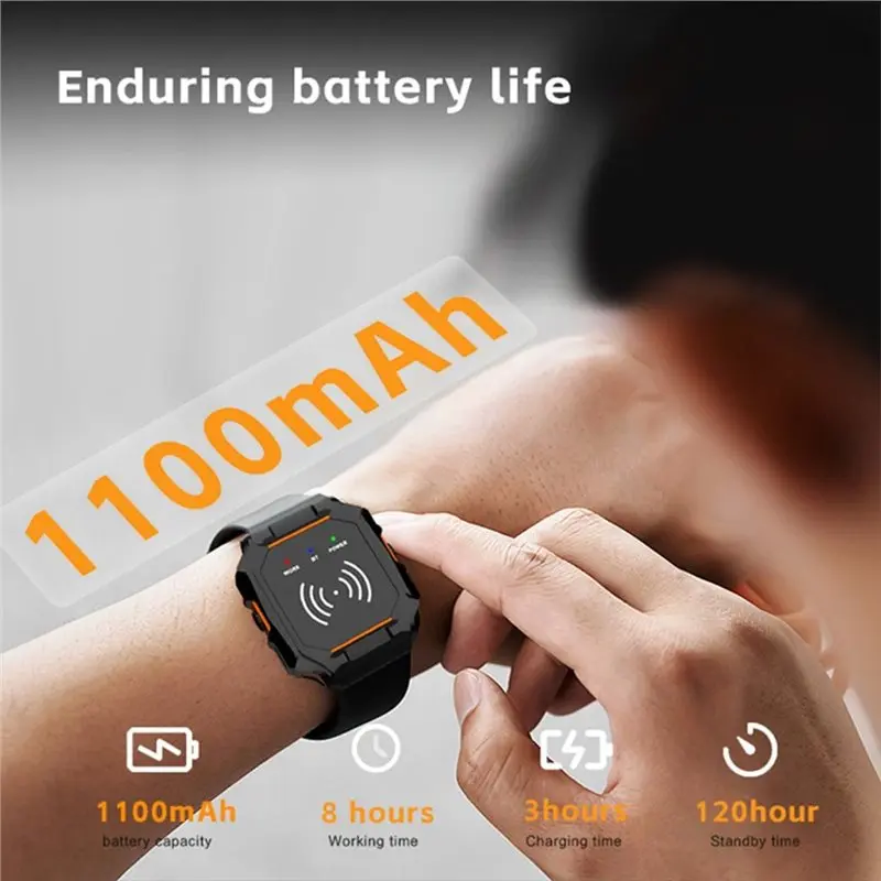 PHILE-Wearable UHF RFID Watch Reader 902-928Mhz Wireless Bluetooth Wristband Tag Reader For Warehouse Laundry Management