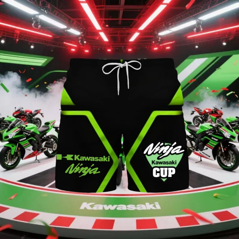 

Kawasaki Summer Popular 3D Printed Quick Drying Breathable Motorcycle Shorts and Off-road Motorcycle Sports Shorts