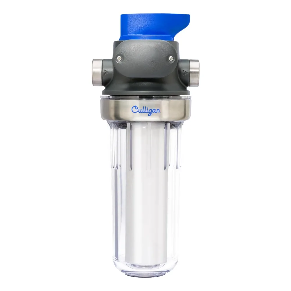 

Whole House Water Filter Housing 3/4 Inch Inlet Outlet Sediment Filtration System Clear Housing Pressure Relief Valve NSF